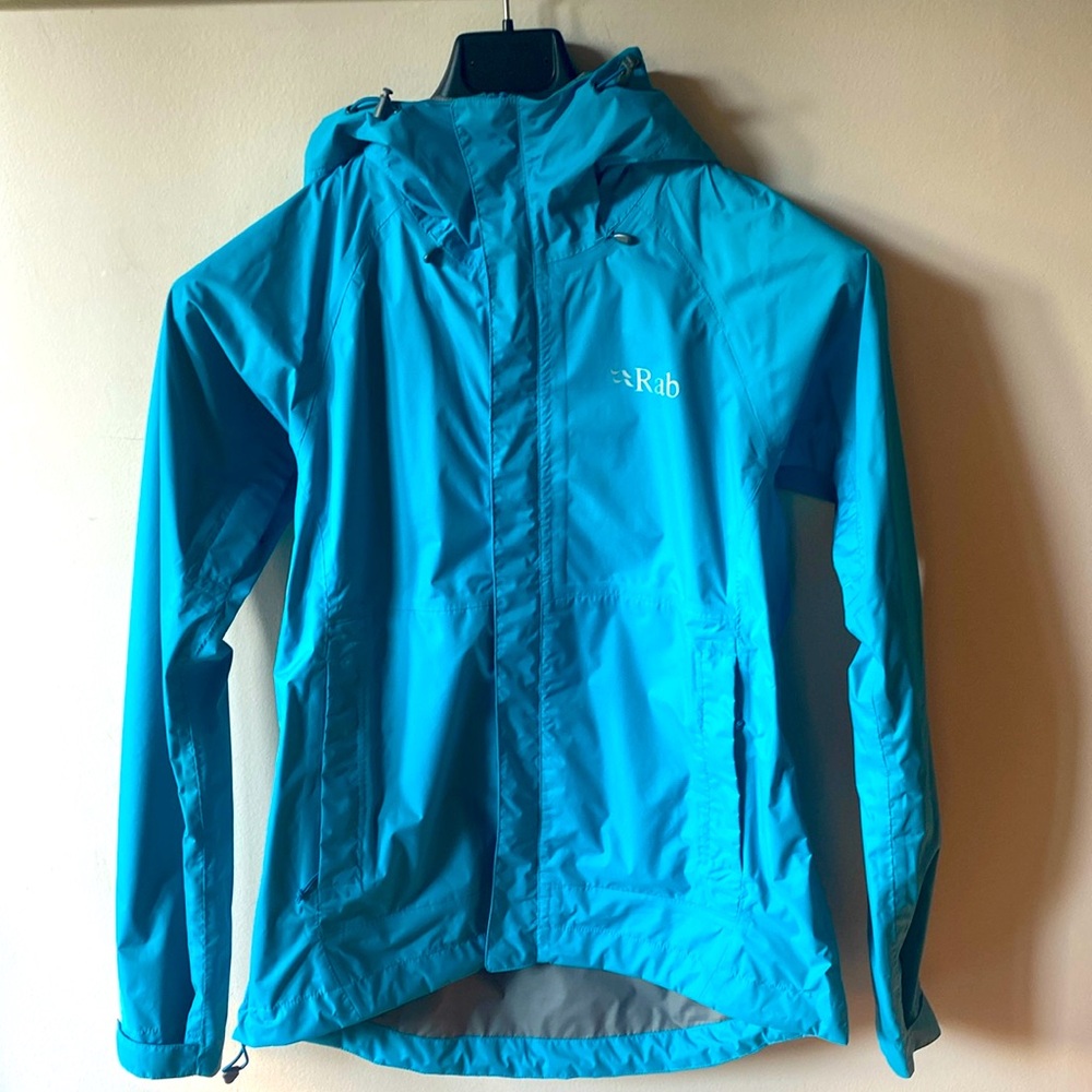 RAB waterproof rain jacket turquoise size small